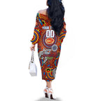 Custom Gold Coast Suns NAIDOC Week 2024 Family Matching Off The Shoulder Long Sleeve Dress and Hawaiian Shirt Mascot Football