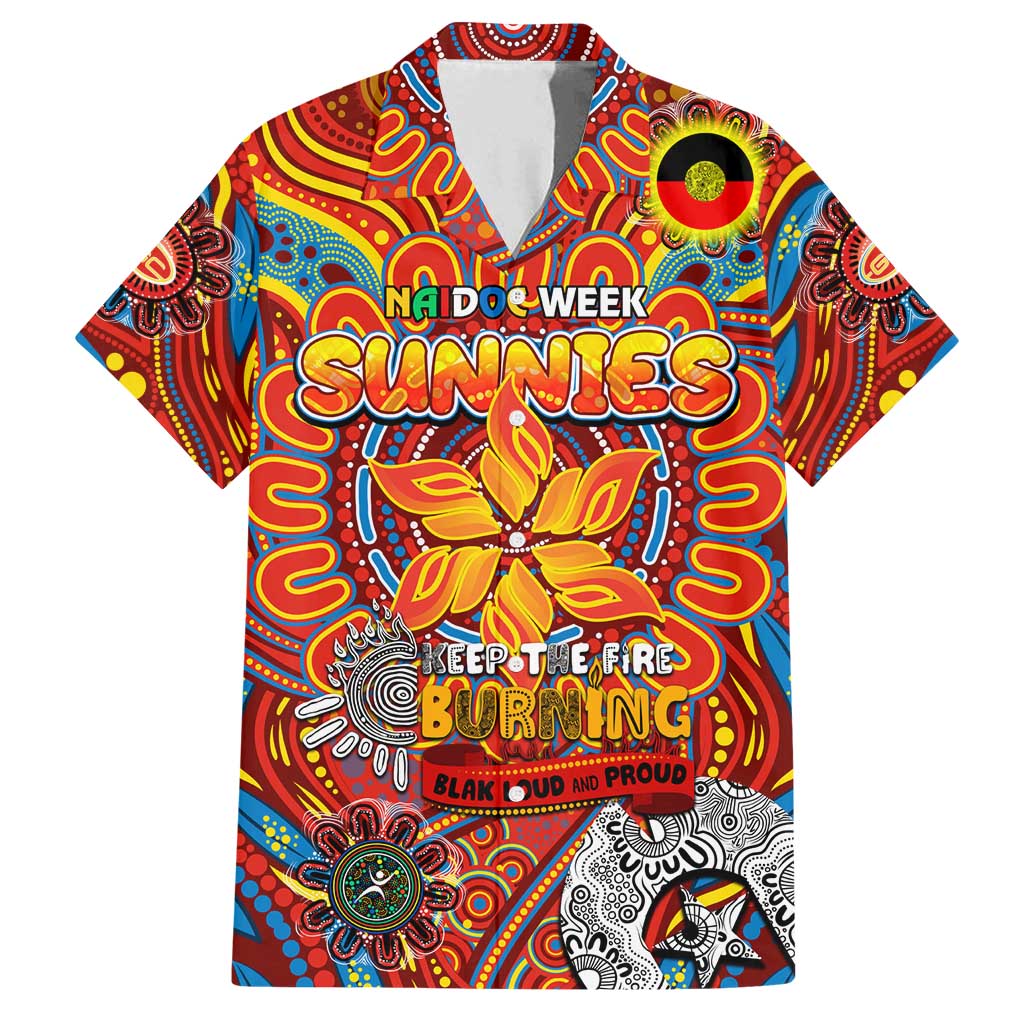 Custom Gold Coast Suns NAIDOC Week 2024 Family Matching Off Shoulder Maxi Dress and Hawaiian Shirt Mascot Football