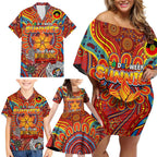 Custom Gold Coast Suns NAIDOC Week 2024 Family Matching Off Shoulder Short Dress and Hawaiian Shirt Mascot Football