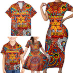 Custom Gold Coast Suns NAIDOC Week 2024 Family Matching Short Sleeve Bodycon Dress and Hawaiian Shirt Mascot Football