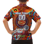 Custom Gold Coast Suns NAIDOC Week 2024 Family Matching Short Sleeve Bodycon Dress and Hawaiian Shirt Mascot Football