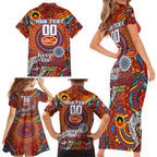 Custom Gold Coast Suns NAIDOC Week 2024 Family Matching Short Sleeve Bodycon Dress and Hawaiian Shirt Mascot Football