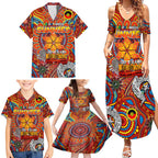 Custom Gold Coast Suns NAIDOC Week 2024 Family Matching Summer Maxi Dress and Hawaiian Shirt Mascot Football