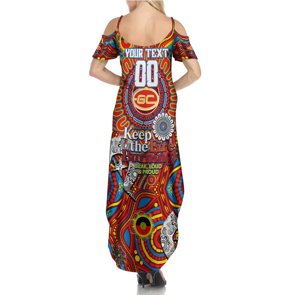 Custom Gold Coast Suns NAIDOC Week 2024 Family Matching Summer Maxi Dress and Hawaiian Shirt Mascot Football