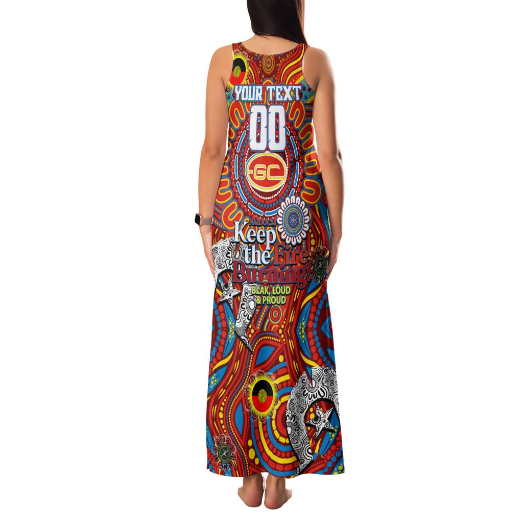 Custom Gold Coast Suns NAIDOC Week 2024 Family Matching Tank Maxi Dress and Hawaiian Shirt Mascot Football