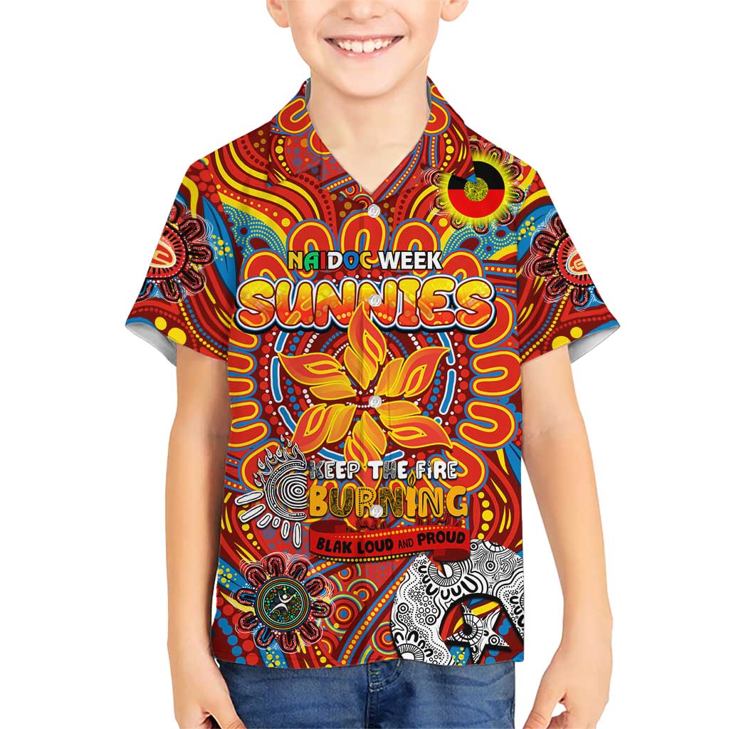 Custom Gold Coast Suns NAIDOC Week 2024 Kid Hawaiian Shirt Mascot Football