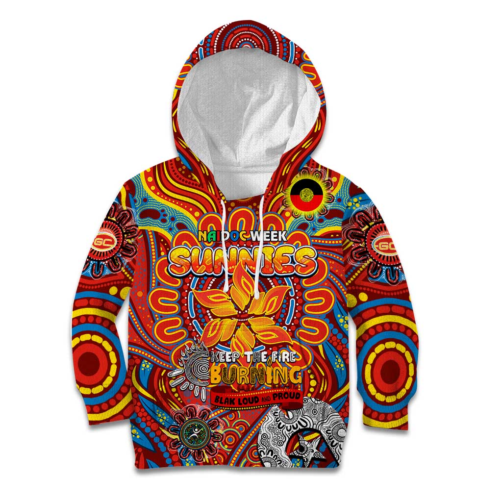Custom Gold Coast Suns NAIDOC Week 2024 Kid Hoodie Mascot Football