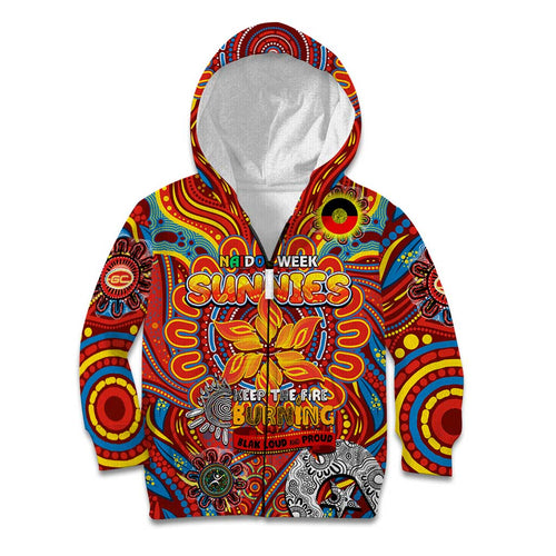 Custom Gold Coast Suns NAIDOC Week 2024 Kid Hoodie Mascot Football