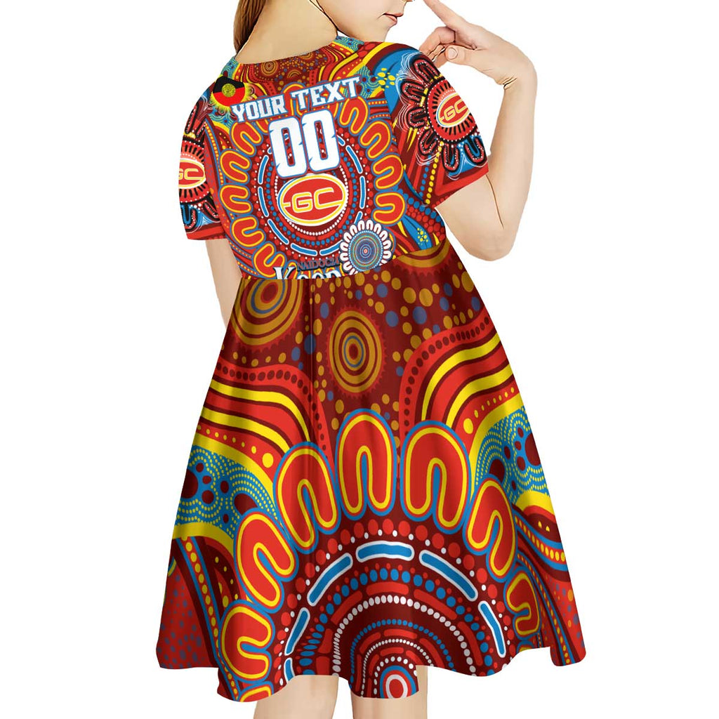 Custom Gold Coast Suns NAIDOC Week 2024 Kid Short Sleeve Dress Mascot Football