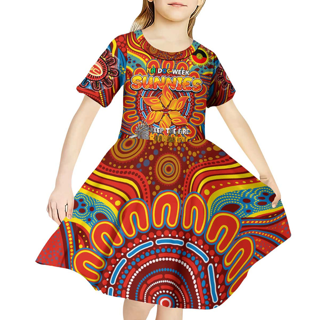 Custom Gold Coast Suns NAIDOC Week 2024 Kid Short Sleeve Dress Mascot Football