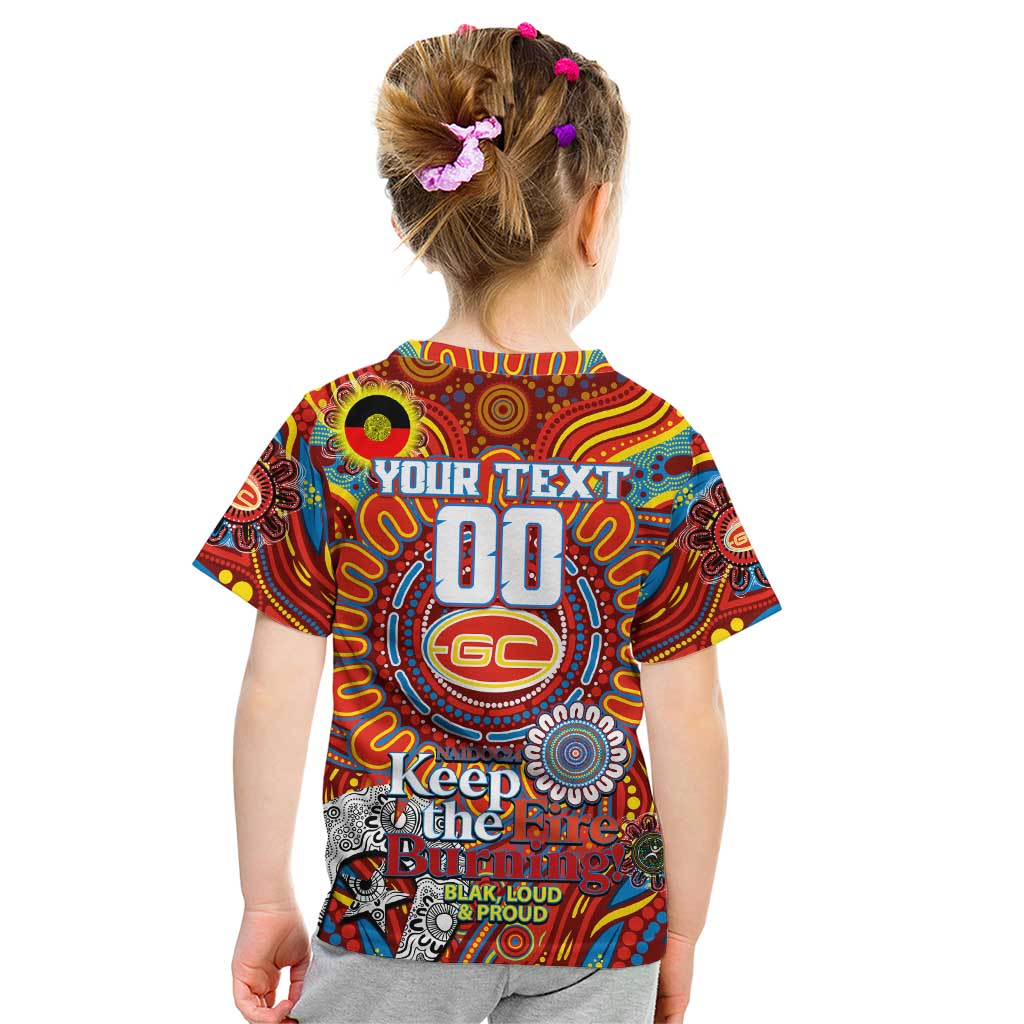 Custom Gold Coast Suns NAIDOC Week 2024 Kid T Shirt Mascot Football