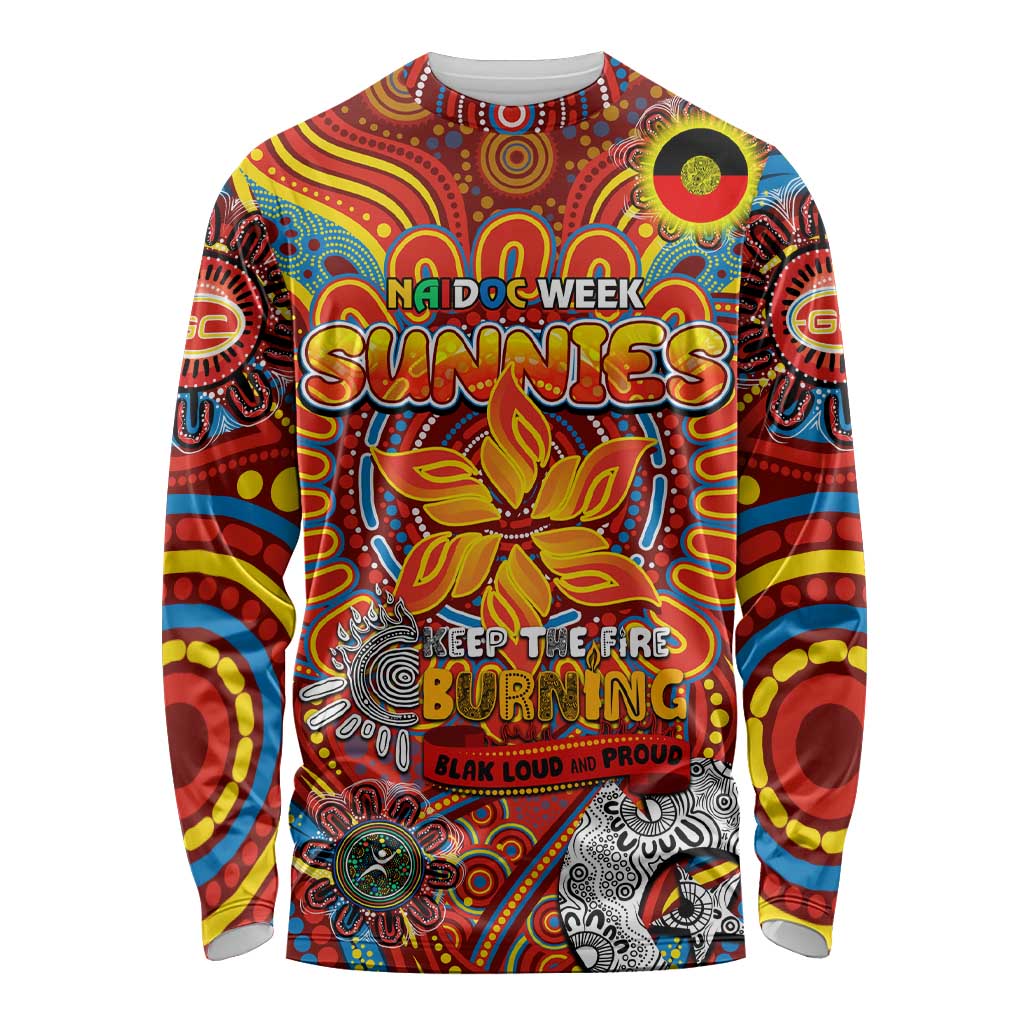 Custom Gold Coast Suns NAIDOC Week 2024 Long Sleeve Shirt Mascot Football