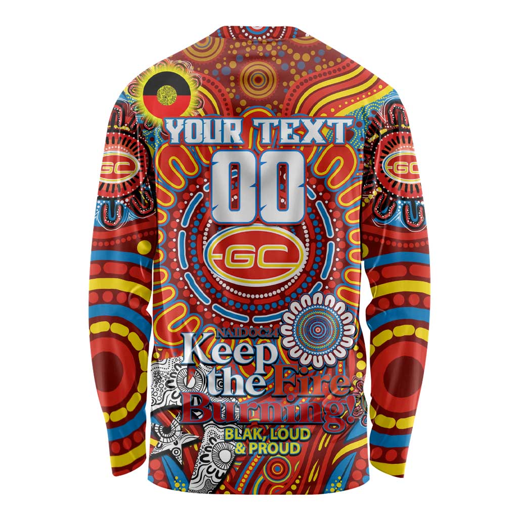 Custom Gold Coast Suns NAIDOC Week 2024 Long Sleeve Shirt Mascot Football