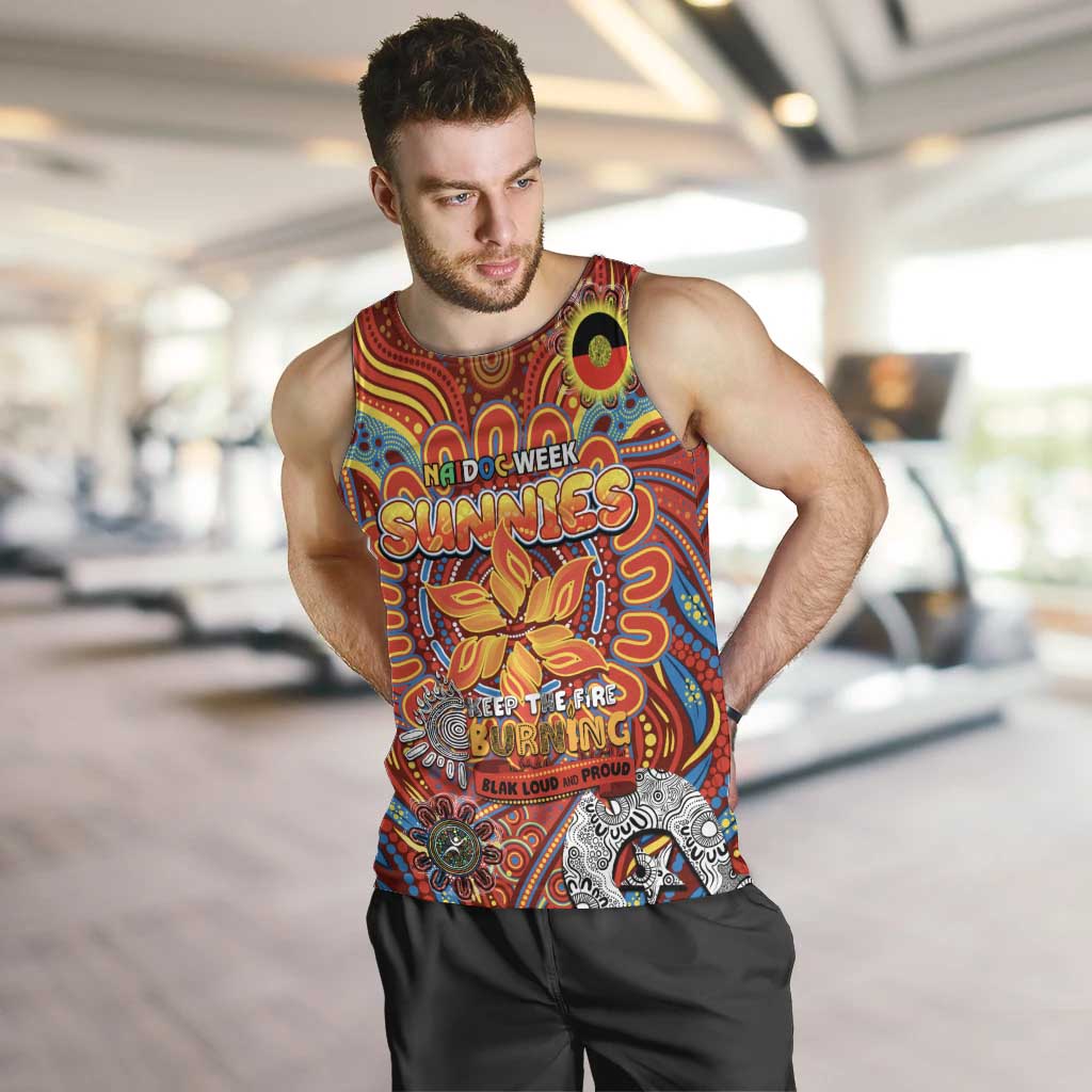 Custom Gold Coast Suns NAIDOC Week 2024 Men Tank Top Mascot Football