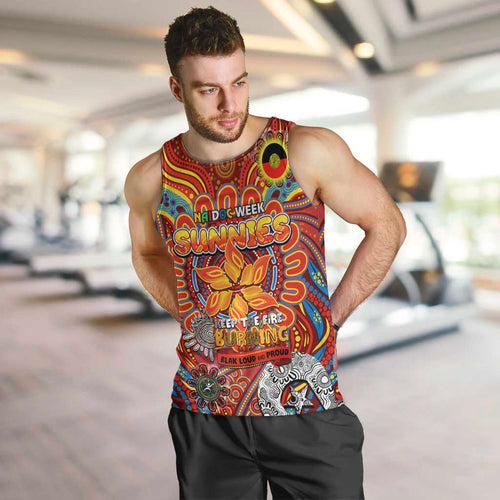Custom Gold Coast Suns NAIDOC Week 2024 Men Tank Top Mascot Football