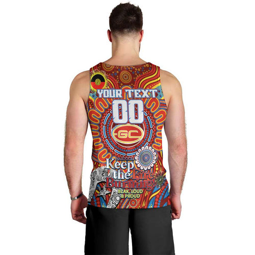 Custom Gold Coast Suns NAIDOC Week 2024 Men Tank Top Mascot Football