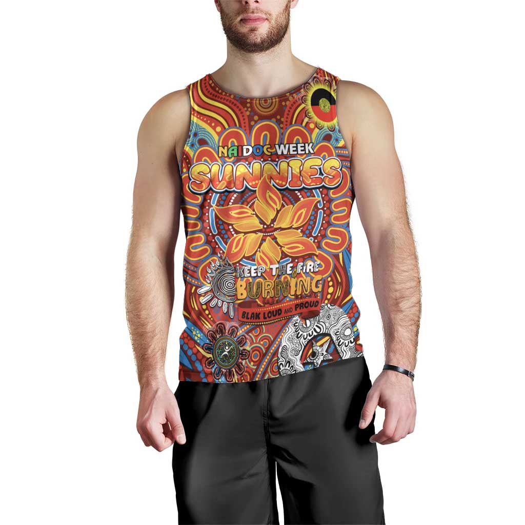 Custom Gold Coast Suns NAIDOC Week 2024 Men Tank Top Mascot Football