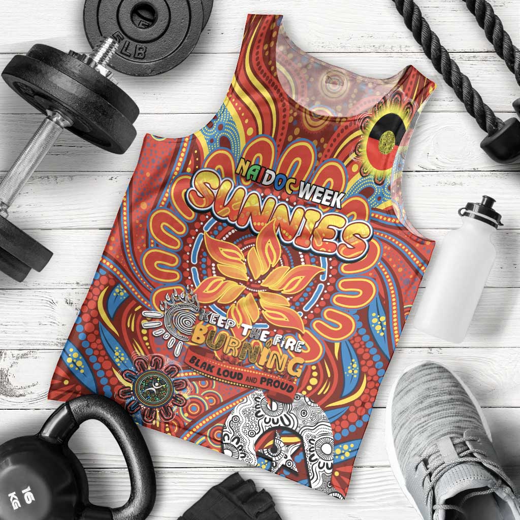 Custom Gold Coast Suns NAIDOC Week 2024 Men Tank Top Mascot Football
