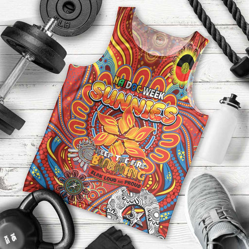 Custom Gold Coast Suns NAIDOC Week 2024 Men Tank Top Mascot Football