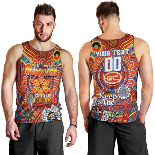 Custom Gold Coast Suns NAIDOC Week 2024 Men Tank Top Mascot Football