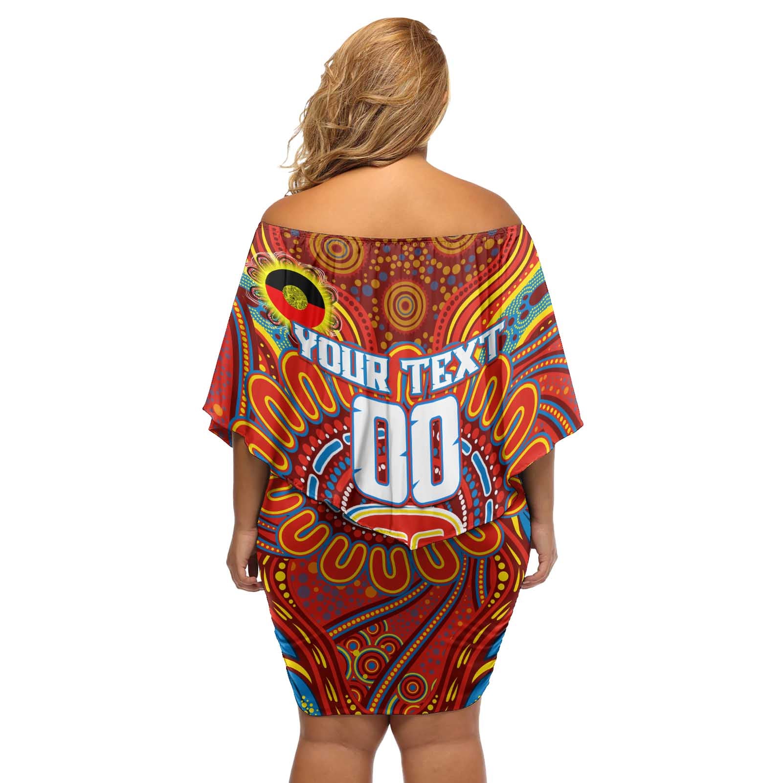 Custom Gold Coast Suns NAIDOC Week 2024 Off Shoulder Short Dress Mascot Football