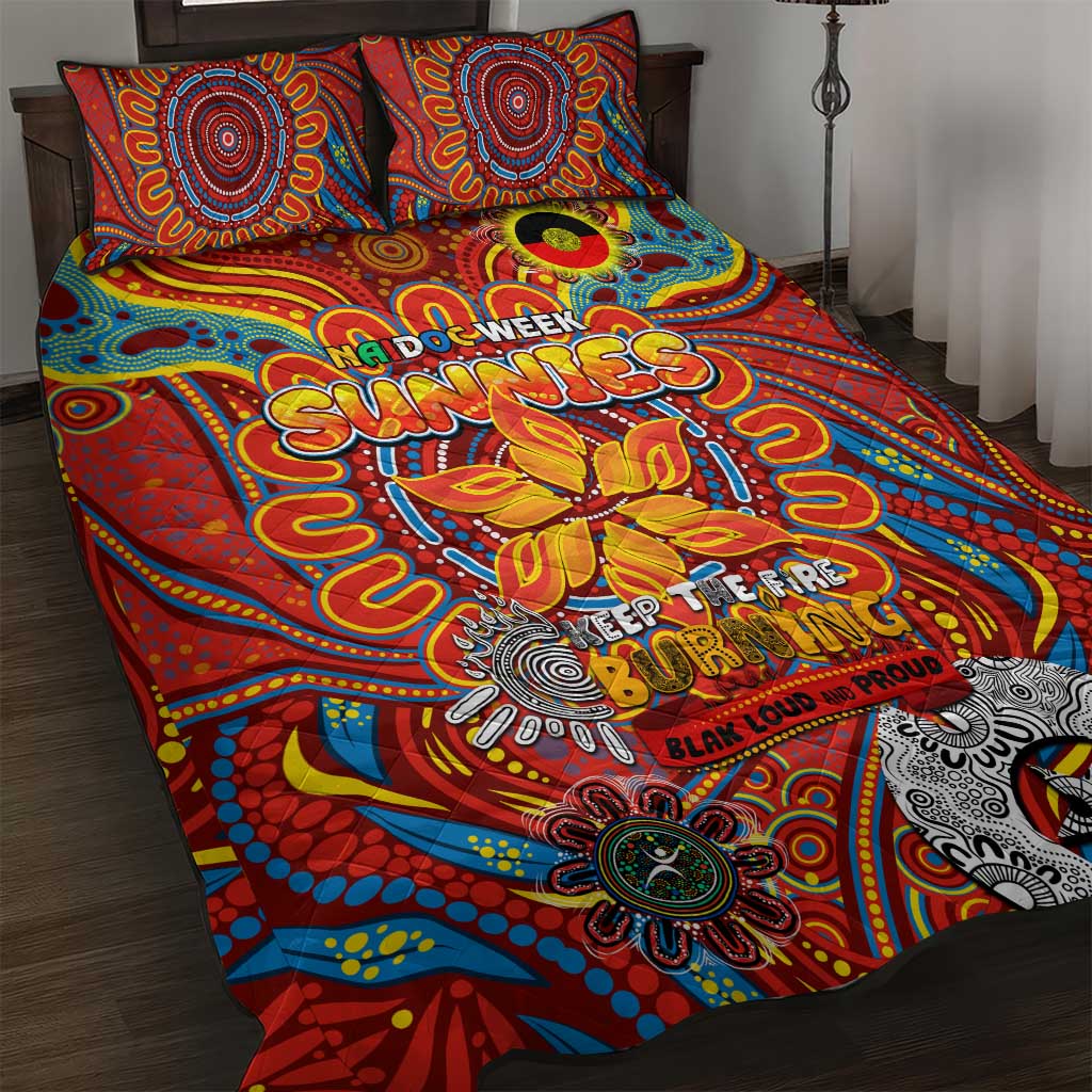 Gold Coast Suns NAIDOC Week 2024 Quilt Bed Set Mascot Football