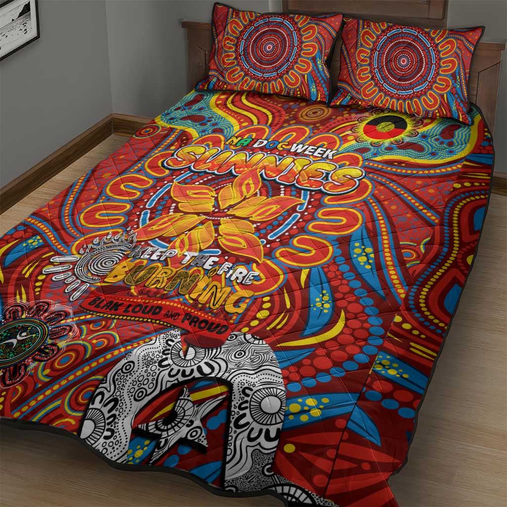 Gold Coast Suns NAIDOC Week 2024 Quilt Bed Set Mascot Football