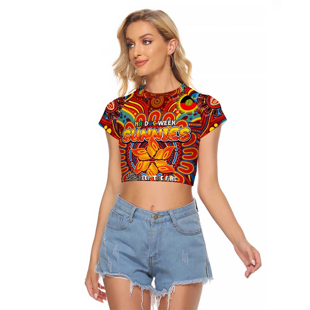 Custom Gold Coast Suns NAIDOC Week 2024 Raglan Cropped T Shirt Mascot Football