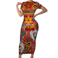 Custom Gold Coast Suns NAIDOC Week 2024 Short Sleeve Bodycon Dress Mascot Football