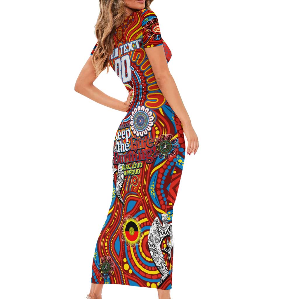 Custom Gold Coast Suns NAIDOC Week 2024 Short Sleeve Bodycon Dress Mascot Football