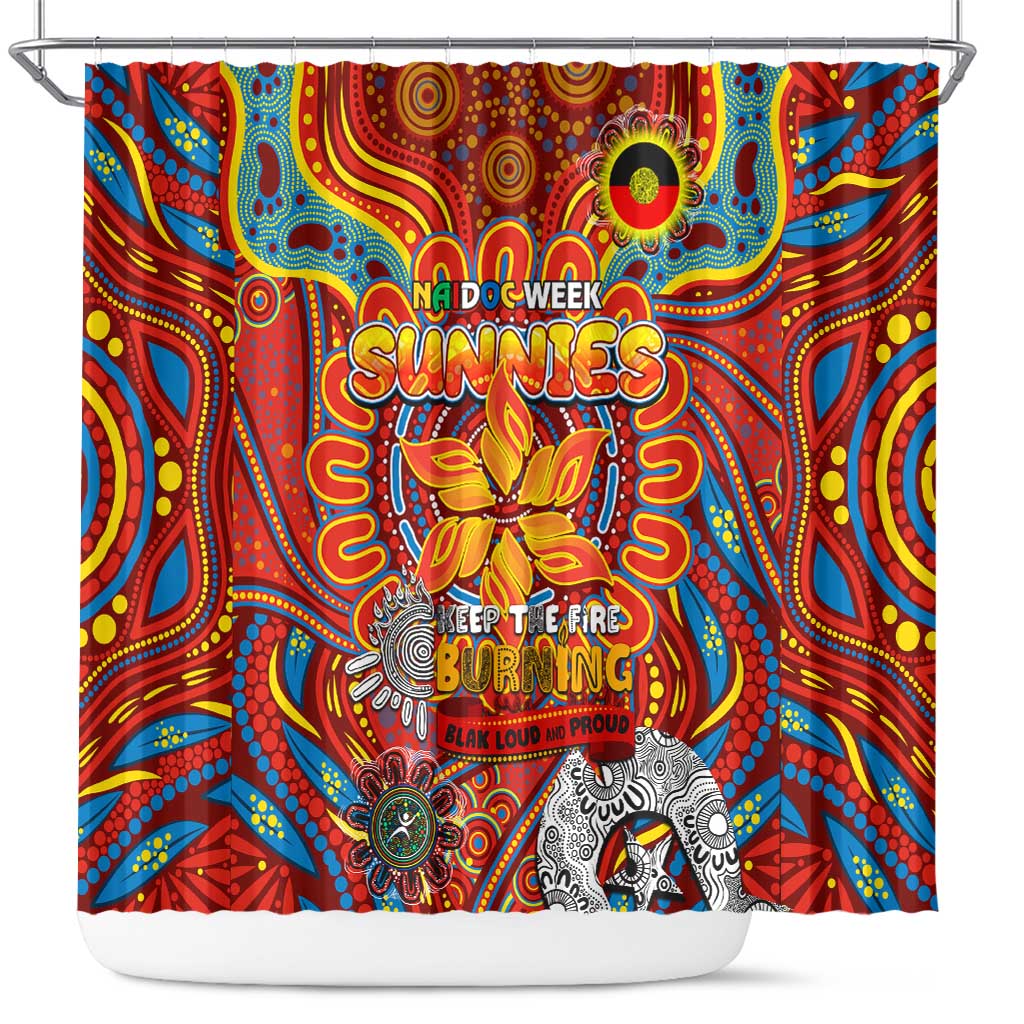Gold Coast Suns NAIDOC Week 2024 Shower Curtain Mascot Football