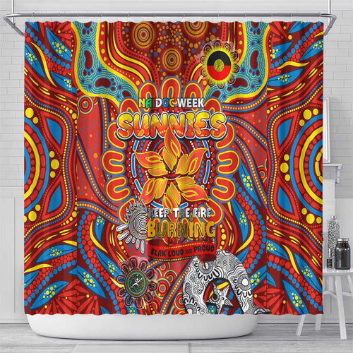 Gold Coast Suns NAIDOC Week 2024 Shower Curtain Mascot Football