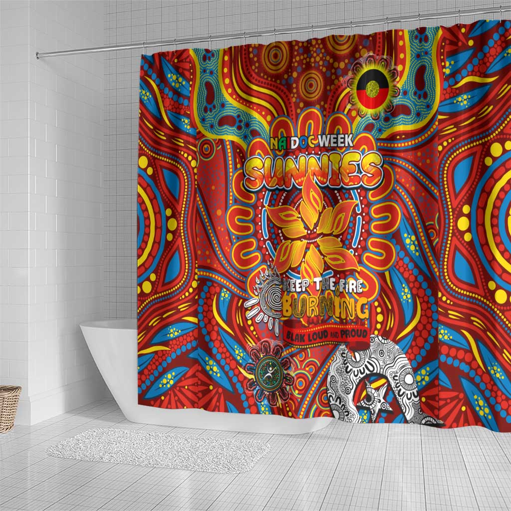 Gold Coast Suns NAIDOC Week 2024 Shower Curtain Mascot Football