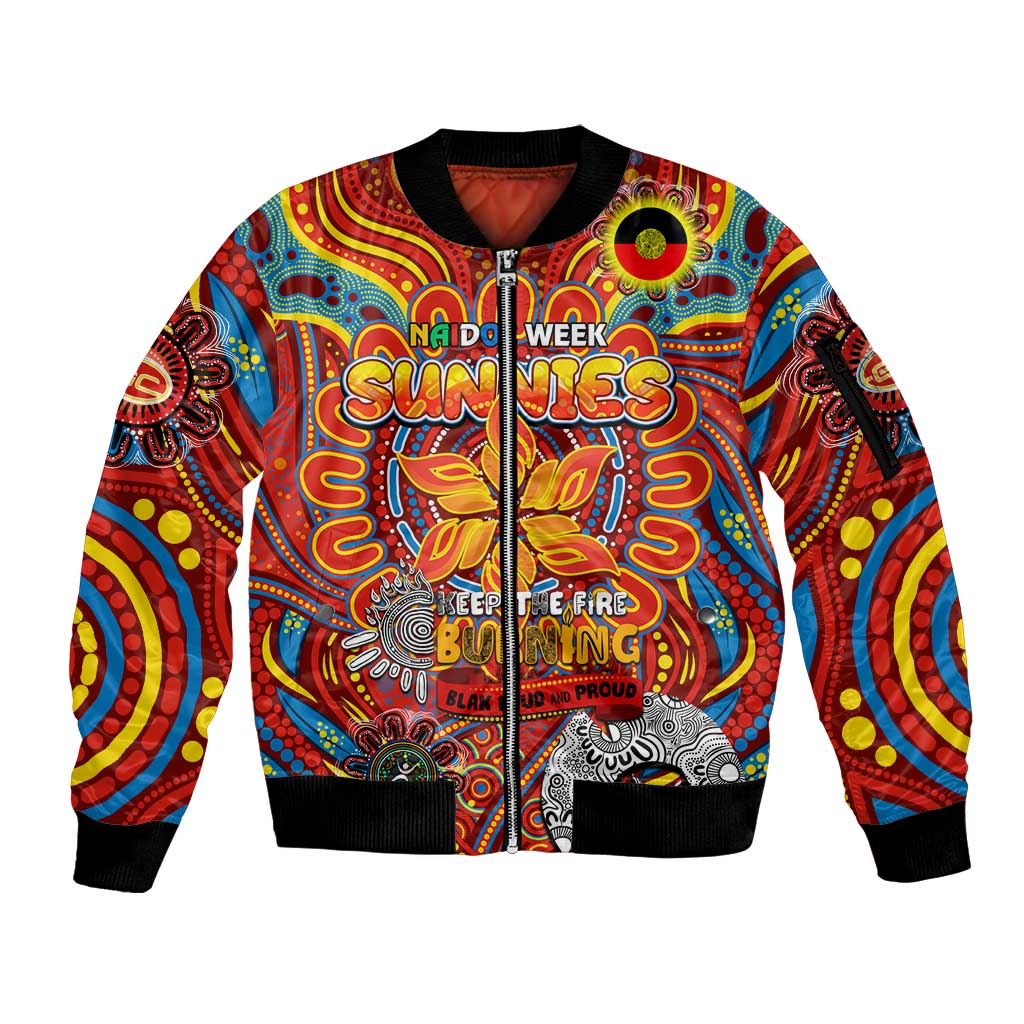 Custom Gold Coast Suns NAIDOC Week 2024 Sleeve Zip Bomber Jacket Mascot Football