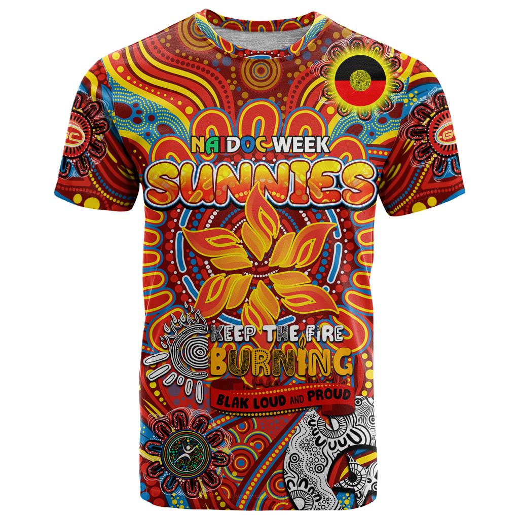 Custom Gold Coast Suns NAIDOC Week 2024 T Shirt Mascot Football