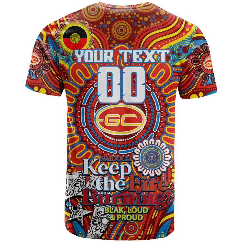 Custom Gold Coast Suns NAIDOC Week 2024 T Shirt Mascot Football