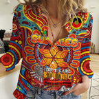 Custom Gold Coast Suns NAIDOC Week 2024 Women Casual Shirt Mascot Football
