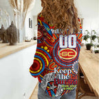 Custom Gold Coast Suns NAIDOC Week 2024 Women Casual Shirt Mascot Football