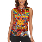Custom Gold Coast Suns NAIDOC Week 2024 Women Sleeveless Polo Shirt Mascot Football