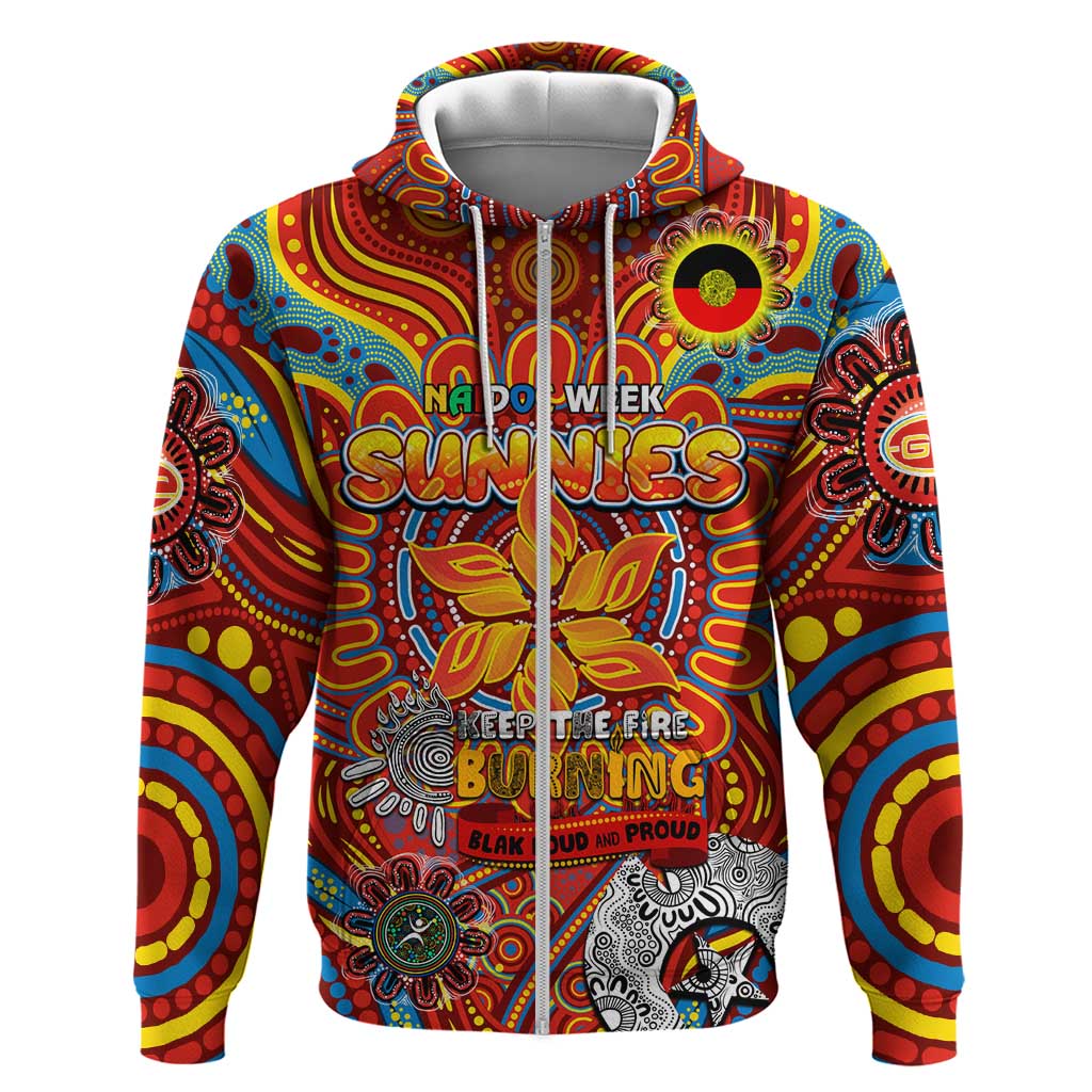 Custom Gold Coast Suns NAIDOC Week 2024 Zip Hoodie Mascot Football