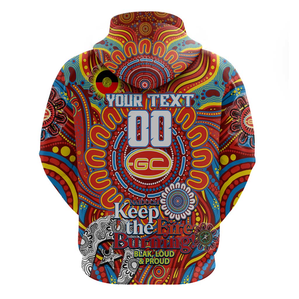 Custom Gold Coast Suns NAIDOC Week 2024 Zip Hoodie Mascot Football