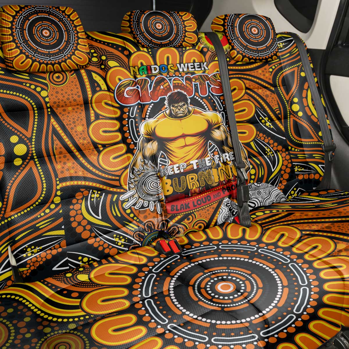 GWS Giants NAIDOC Week 2024 Back Car Seat Cover Mascot Football