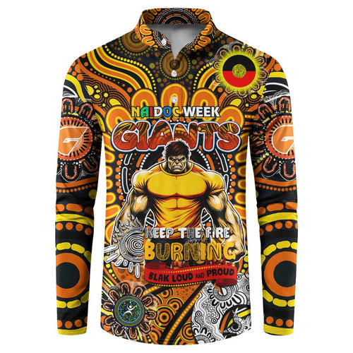 Custom GWS Giants NAIDOC Week 2024 Button Sweatshirt Mascot Football