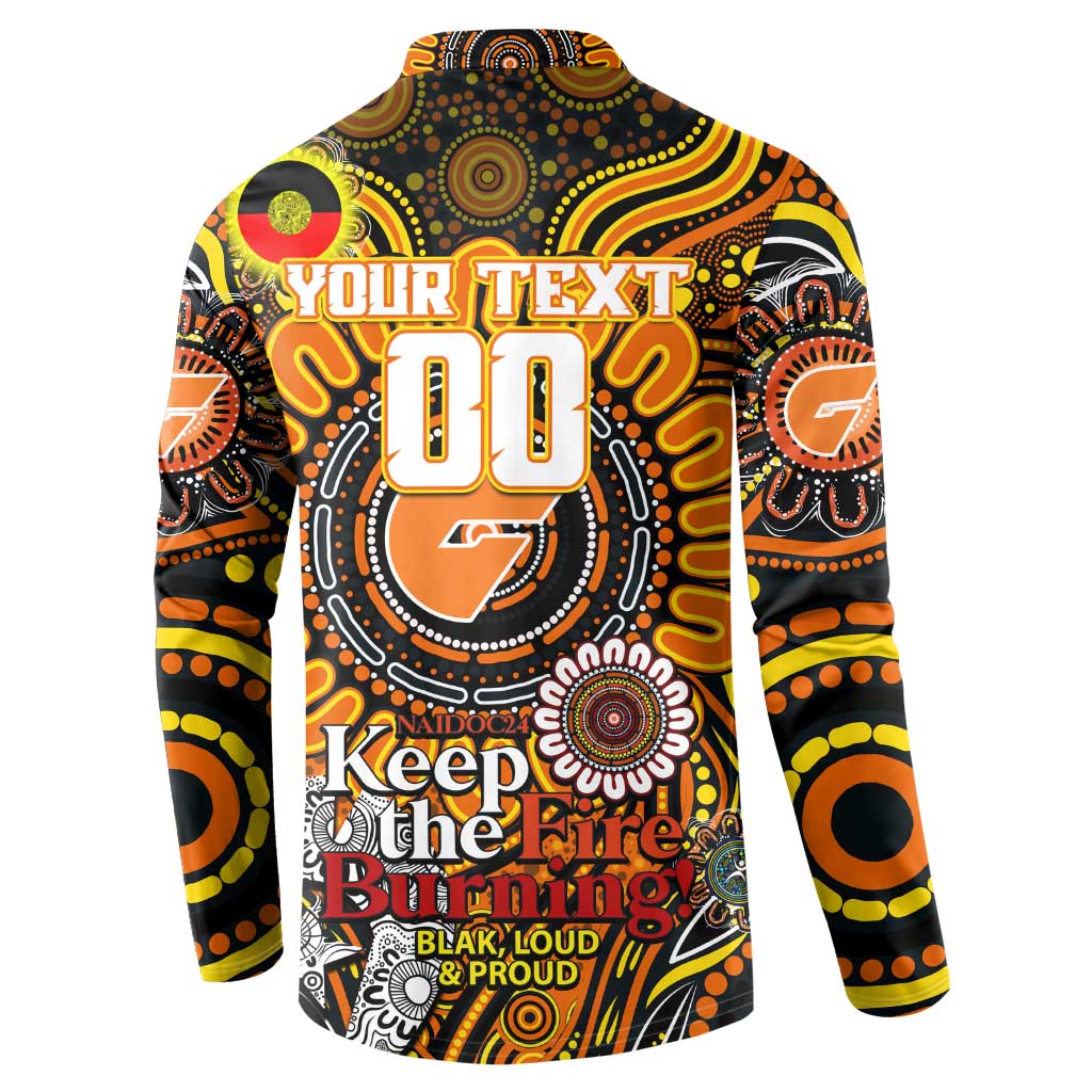 Custom GWS Giants NAIDOC Week 2024 Button Sweatshirt Mascot Football