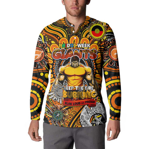 Custom GWS Giants NAIDOC Week 2024 Button Sweatshirt Mascot Football