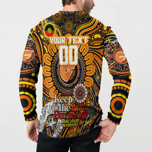 Custom GWS Giants NAIDOC Week 2024 Button Sweatshirt Mascot Football
