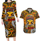 Custom GWS Giants NAIDOC Week 2024 Couples Matching Long Sleeve Bodycon Dress and Hawaiian Shirt Mascot Football