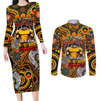 Custom GWS Giants NAIDOC Week 2024 Couples Matching Long Sleeve Bodycon Dress and Long Sleeve Button Shirt Mascot Football