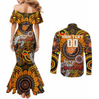 Custom GWS Giants NAIDOC Week 2024 Couples Matching Mermaid Dress and Long Sleeve Button Shirt Mascot Football