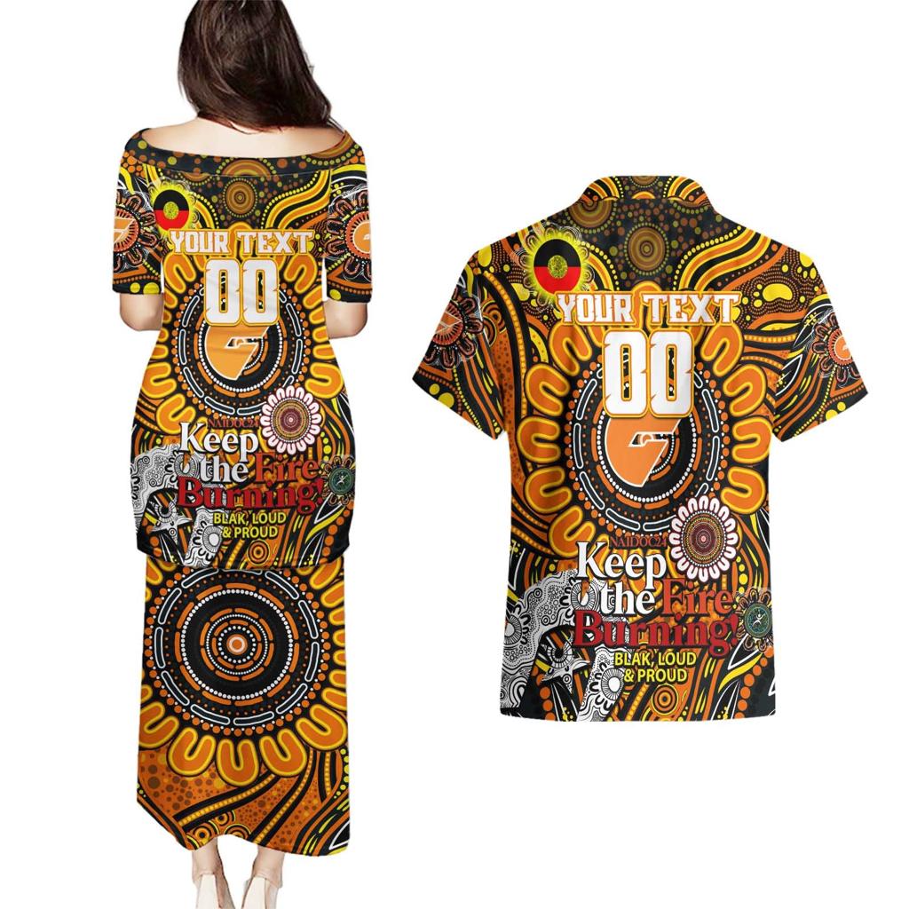 Custom GWS Giants NAIDOC Week 2024 Couples Matching Puletasi and Hawaiian Shirt Mascot Football